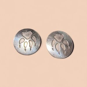 Kathleen Faulkner Designer Sterling Silver Bear Claw Clip-On Earrings